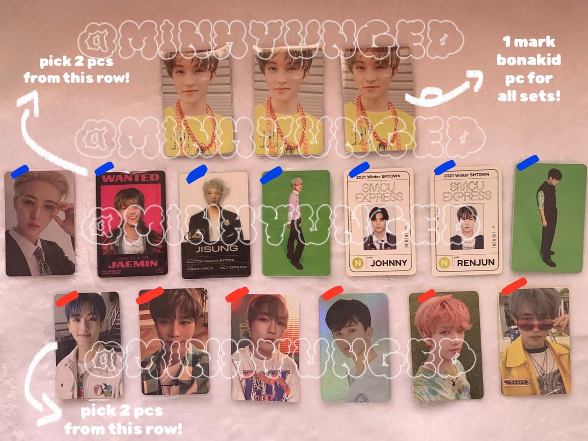 MlNHYUNGED's tweet photo. wts lfb nct 127 dream ph

🧸 MAKE YOUR OWN SET W/ MARK BONAKID PC 

💌 Notes:
•get 2 from the first row and 2 from the second row (all set automatic w/ MARK Bonakid PC)
•highly encouraged to be PAYO/24-hour reservation🆗
•Php 1.1k per set. 1k if PAYO 
•DM for close up pic/vid https://t.co/tfpw36pcqR
