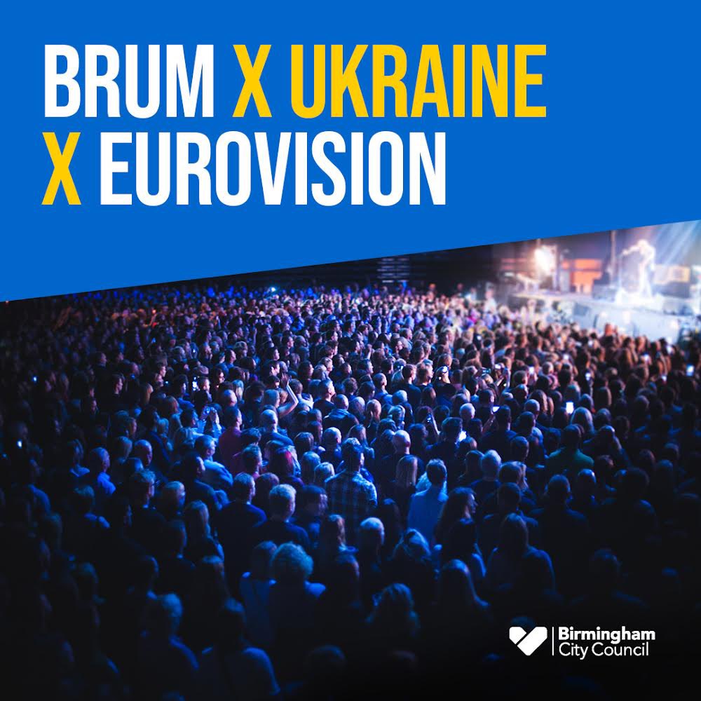 BirminghamPride's tweet photo. LOVE SHINE A LIGHT 🌈 🇺🇦 🇬🇧 🇪🇺 

#Birmingham has made the shortlist to host the #Eurovision song contest in 2023! 🎶 

We can’t think of a better city to host the campest song competition in the world! 

#useourplacebab https://t.co/NnDk8G9Lx6