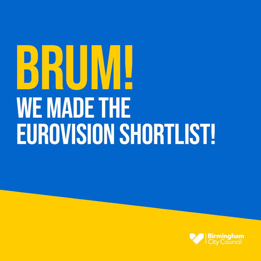BirminghamPride's tweet photo. LOVE SHINE A LIGHT 🌈 🇺🇦 🇬🇧 🇪🇺 

#Birmingham has made the shortlist to host the #Eurovision song contest in 2023! 🎶 

We can’t think of a better city to host the campest song competition in the world! 

#useourplacebab https://t.co/NnDk8G9Lx6