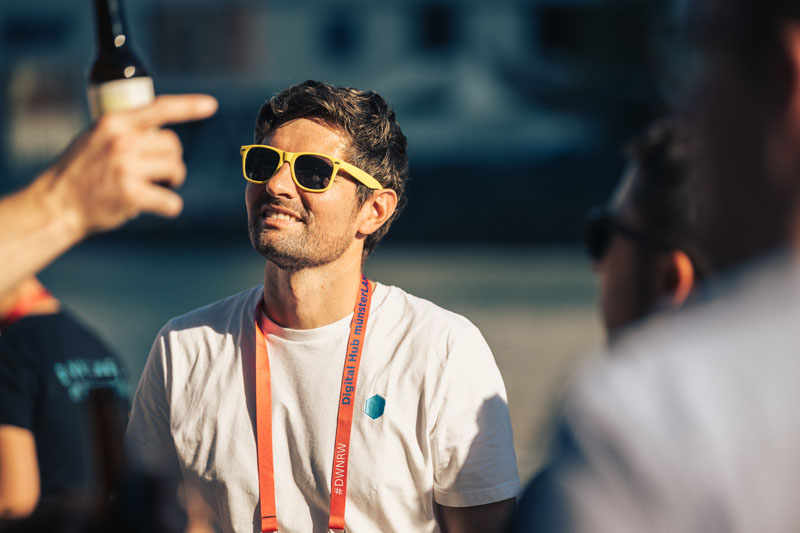 Yesterday, I had a great time at #monstergrillMS event. Good to meet so many people of our digital community in such a good shape, despite current economic challenges. Photo: Thomas Mohn / <a href="/DigitalHubMs/">Digital Hub münsterLAND</a>, Sunglasses design: #MSHACK22