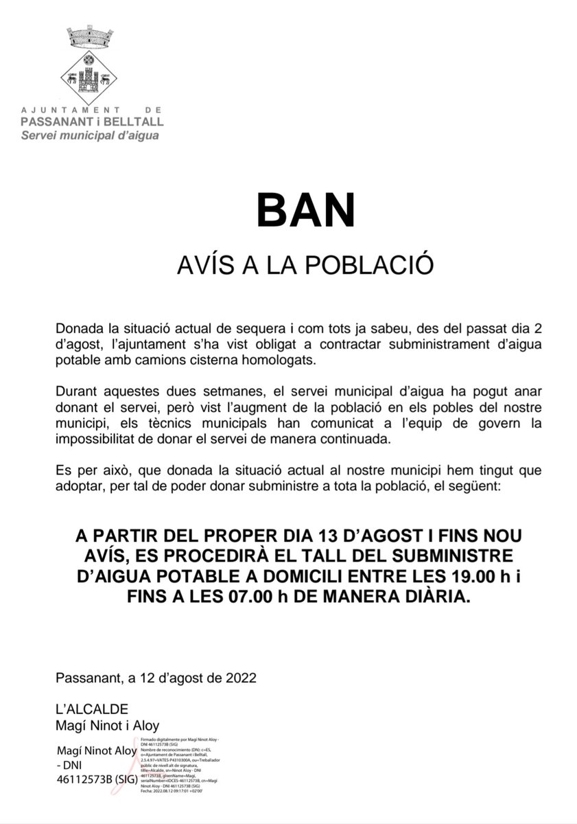 Ajuntament Passanant i Belltall (@ibelltall) on Twitter photo 