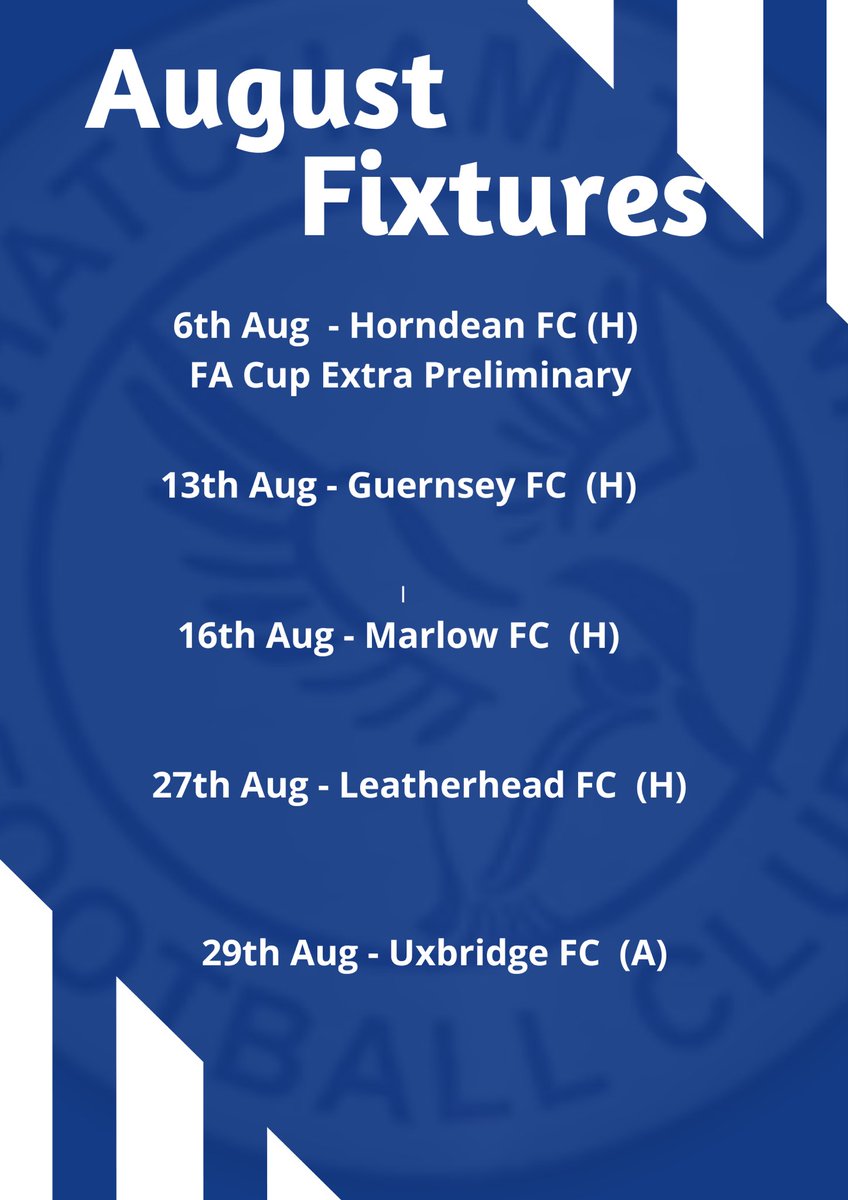 Our August Fixtures
