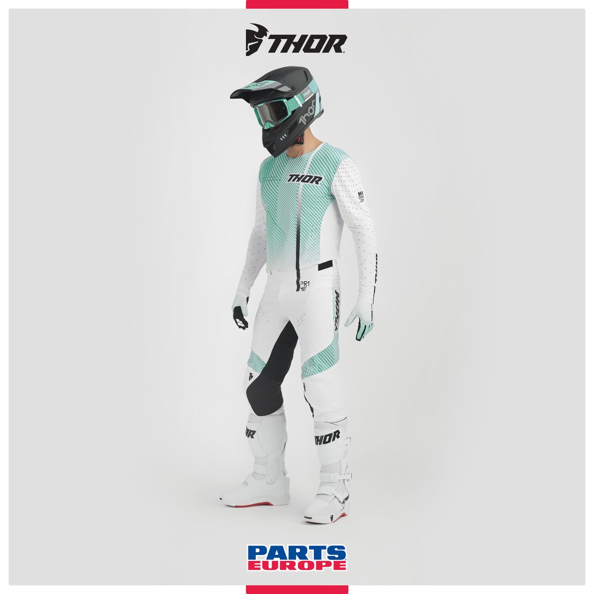 Get the Gear! 
-
Prime Tech White/Teal.
All Collection 👉 bit.ly/THOR2023Web

#BuiltForThis #THORMX #WeSupportTheSport #PartsEurope #motocross #braap THOR MX