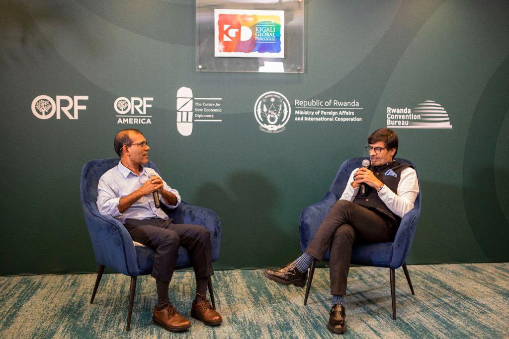 Had an opportunity to speak to President <a href="/MohamedNasheed/">Mohamed Nasheed</a> in #Kigali - we discussed #China’s #DebtTrap engagement in the region and devastation that is causing - how to respond; role of India and ways to create funding for climate response - releasing this discussion today