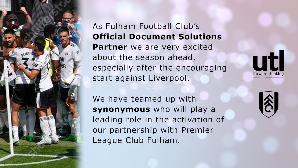 utl_group's tweet image. UTL are proud to launch our second season of being official partners of Fulham FC. Good luck for the season ahead!
