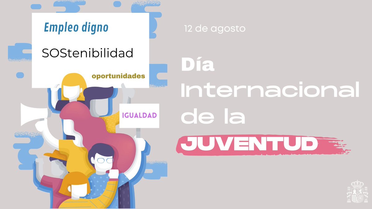 Desde el Gobierno continuamos trabajando en medidas que mejoren el presente y el futuro de las personas jóvenes. Este es el único camino. Garantizar que las y los jóvenes vivan en un mundo sostenible, con igualdad de oportunidades y justicia social. #DíaInternacionalDeLaJuventud