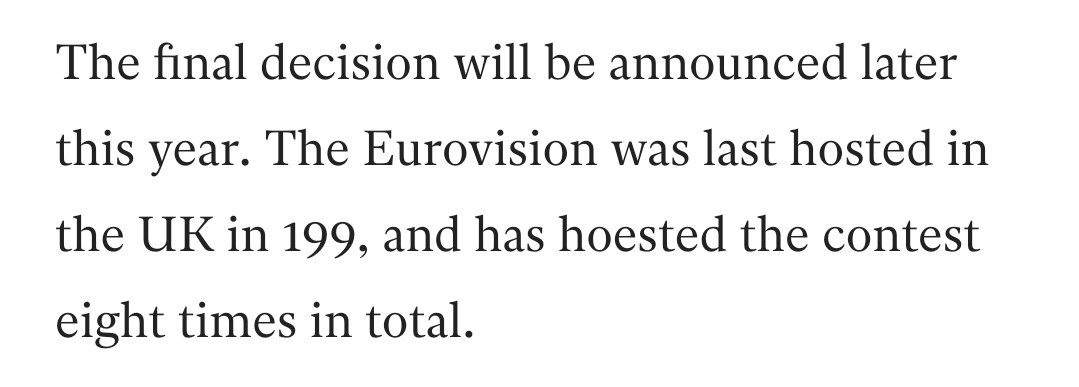 digichai's tweet image. Wow I knew its been a while since the UK last won Eurovision, but I didn't realise it was that long ago...😂
#Eurovision #BBC #bbcnews