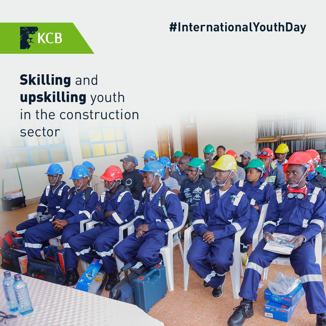 KCBInKenya's tweet photo. In 2021, the KCB Foundation and @giz_gmbh joined forces to increase the employability and income generation of 3,500 youth in the construction sector for the next 3 years. The fund also includes provision of toolkits to 700 youth. 
#InternationalYouthDay https://t.co/lTGu2i83ru