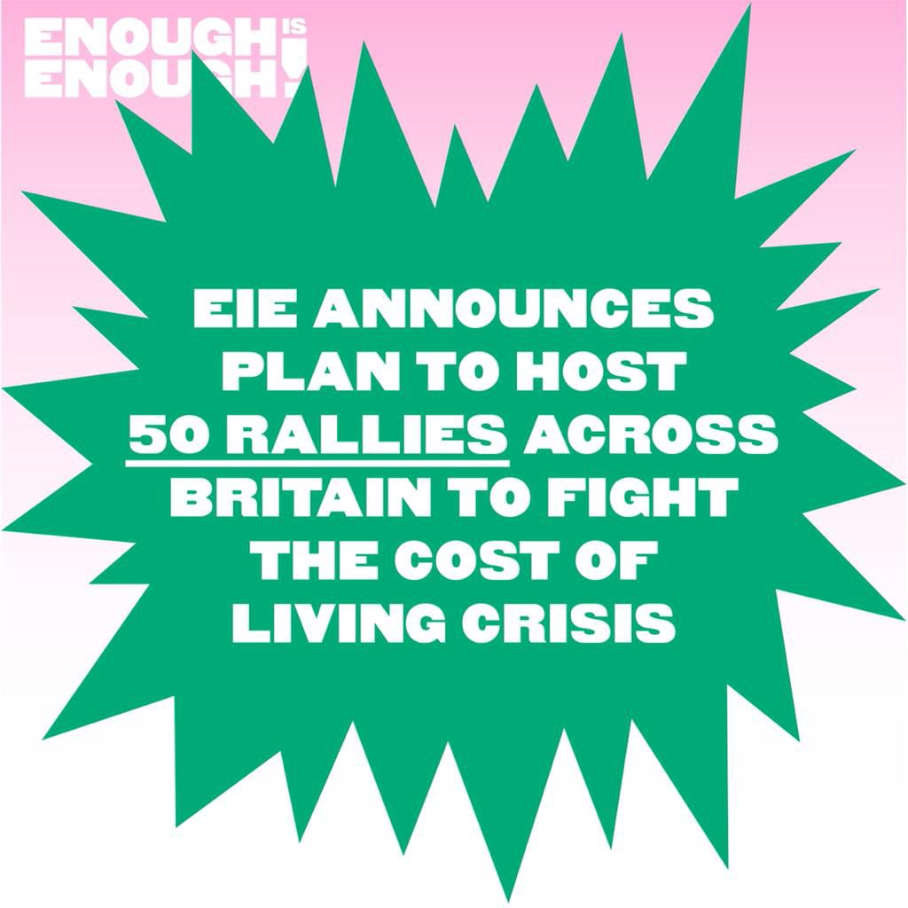 NEW: #EnoughIsEnough launches a national campaign of 50 rallies across Britain in the coming weeks.

The start of a fight back that will take place in every community in this country.

To find out about an event near you, sign up at wesayenough.co.uk