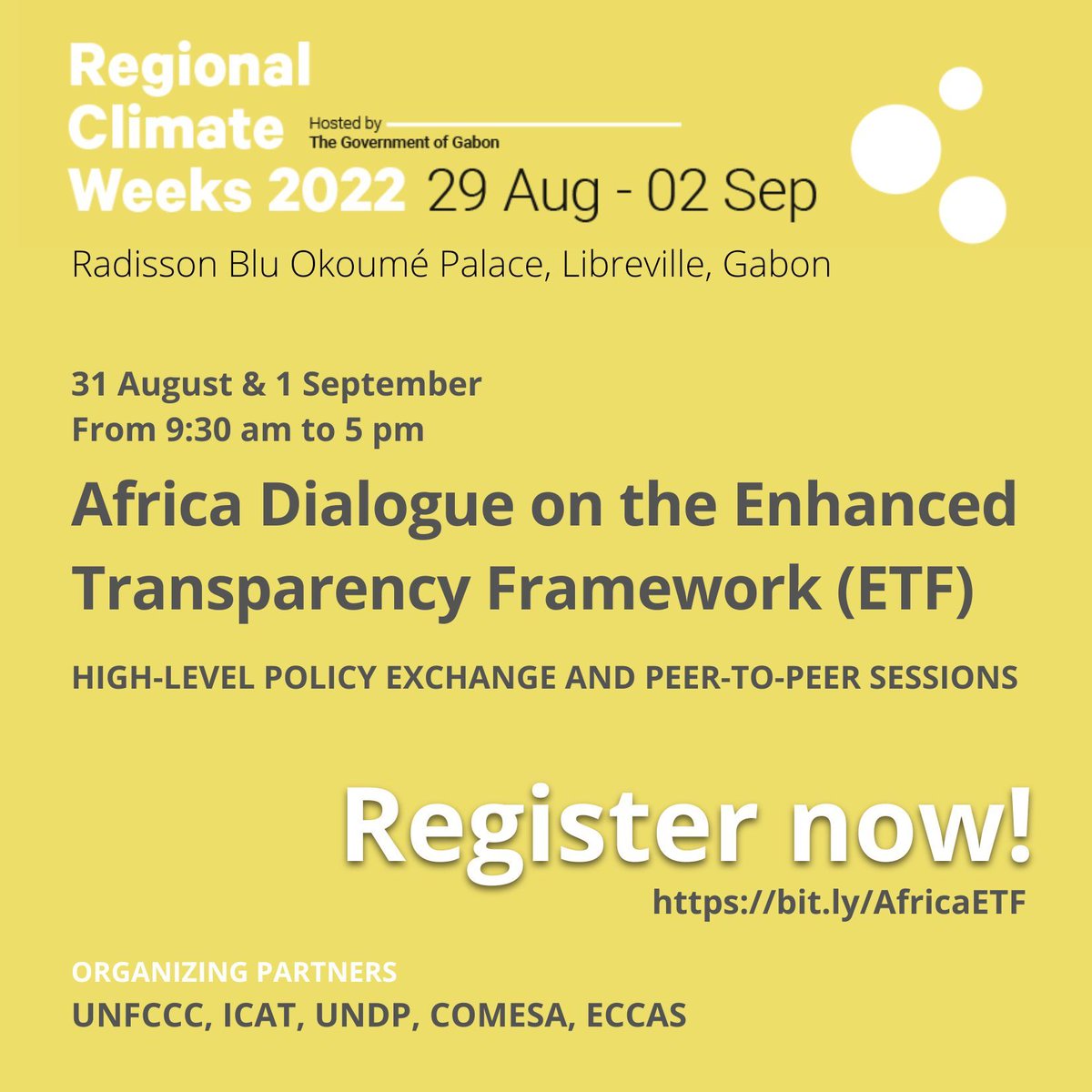 ICATclimate's tweet photo. Join us at #AfricaClimateWeek for a 2-day regional dialogue on the Enhanced Transparency Framework #ETF. Register now for this high-level policy exchange, in partnership with @UNFCCC, @UNDP, @Comesa_lusaka and @CEEAC_ECCAS https://t.co/m1PLIXvQlp