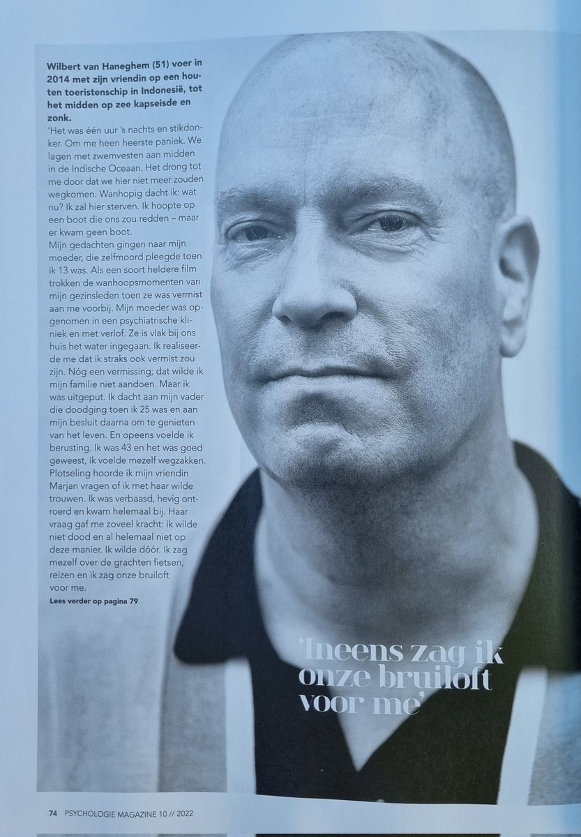 WvanHaneghem's tweet photo. In het nieuwste Psychologie Magazine vertel ik -  net als vier andere overlevers - over het verwerken van een trauma. 
Van de crash met Turkish Airlines tot verkeersongelukken, een aanval met een mes en een schipbreuk.

#psychologiemagazine  #traumaverwerking #schipbreuk #gottmer https://t.co/baoHWCNoZP