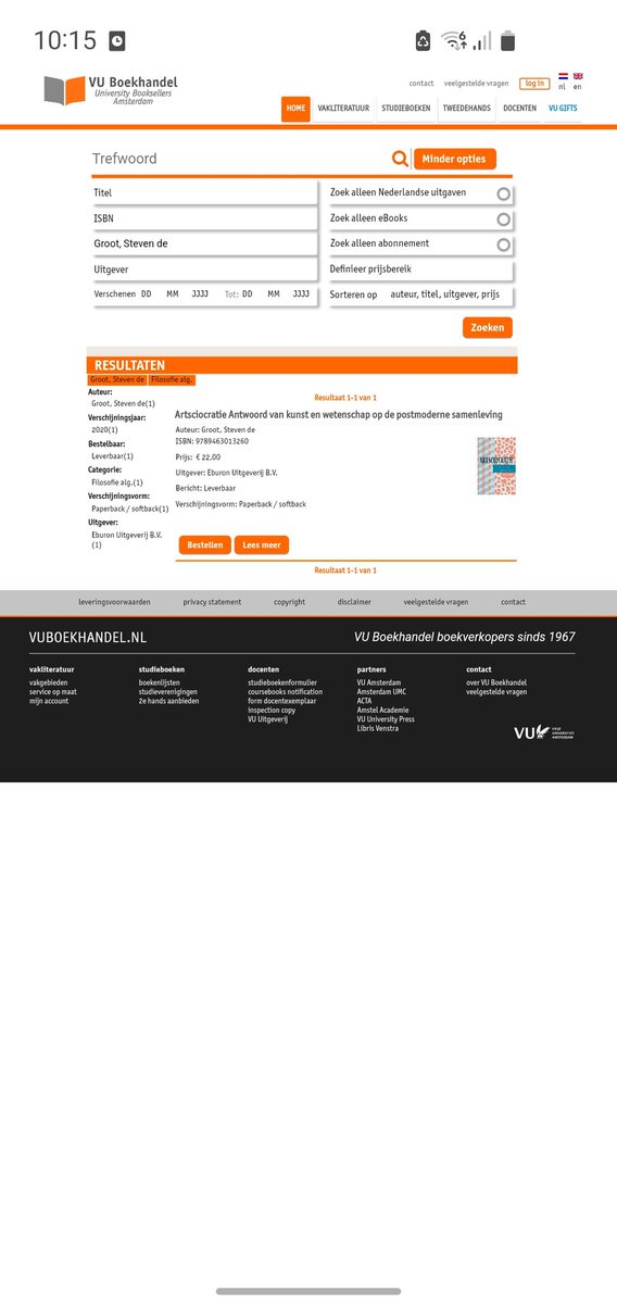 Boek #Artsciocratie nu ook bij de VU te koop!