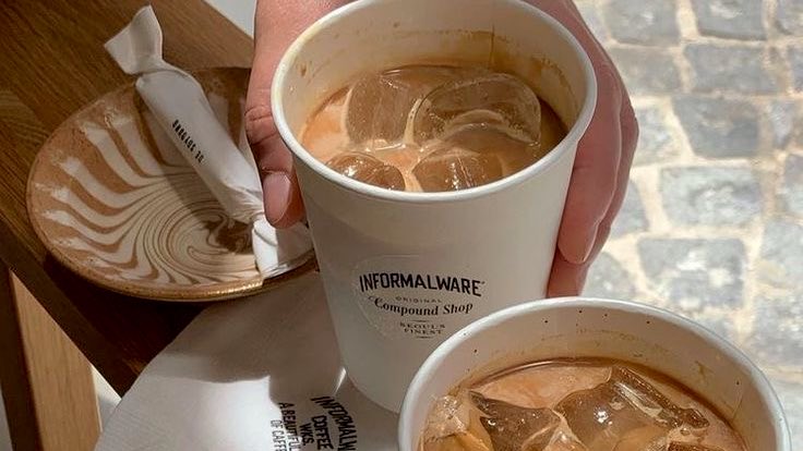 Iced coffee on a hot summer morning