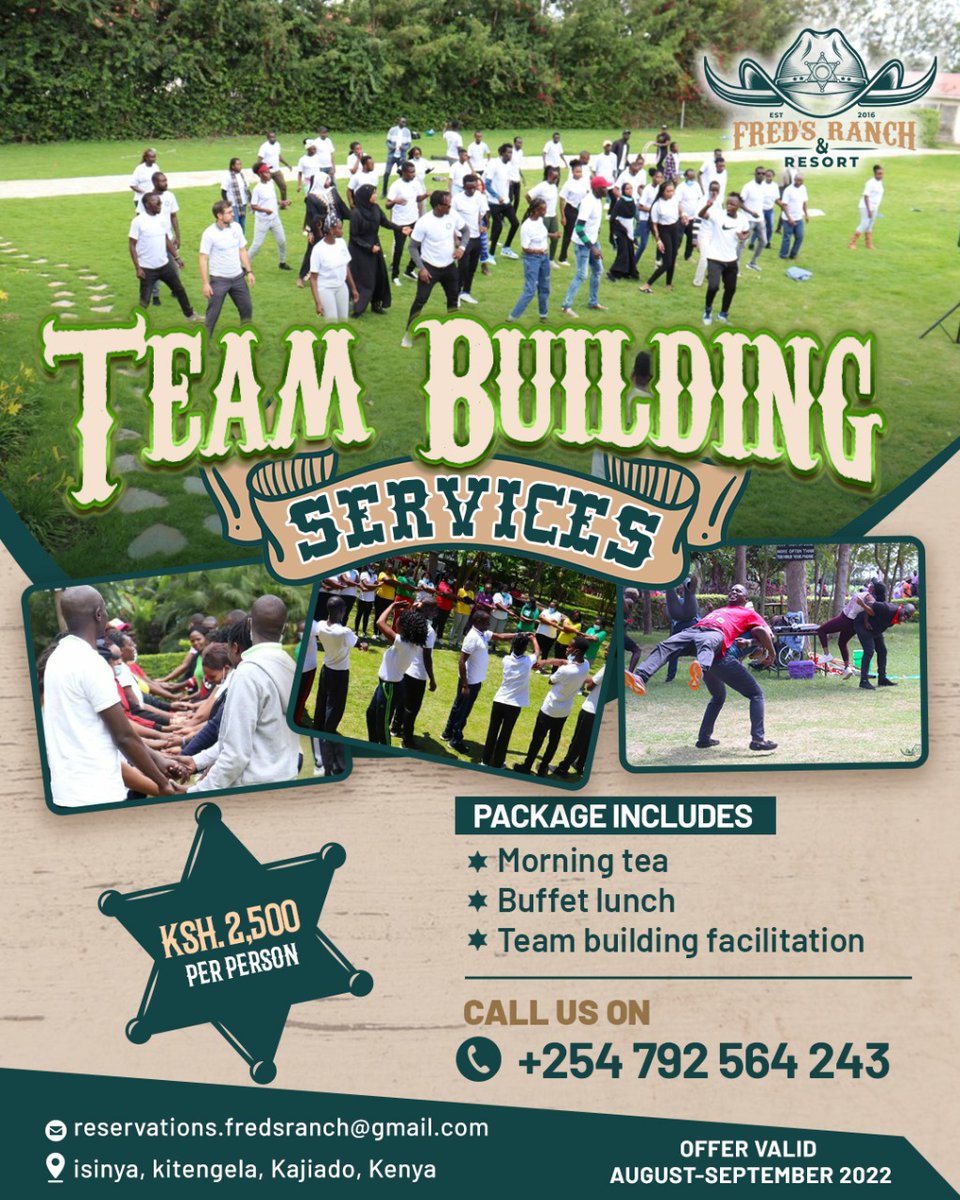 FredsRanch's tweet photo. The strength of the team is each individual member.🏋️ The strength of each member is the team.🤾⛹️
Book your team building with us at @FredsRanch
Call us on 0792564243 or 0791323785 https://t.co/4toiobSey9