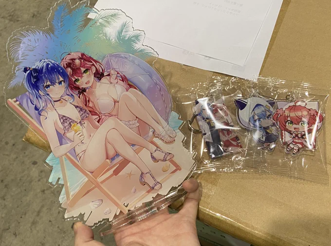 明日のセットのアクリルめっちゃ綺麗です!ピロー包装もお菓子みたいでかわいい今回も さんに作っていただきました! 