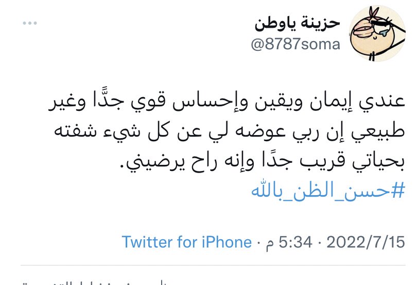 ذي مو مواساة بل حقيقة، شوفوا ذي التغريدات وابحثوا كمان عن غيرها من متى كتبتها..؟! وغيرها كثير ومن فترة طويلة، قسمًا بالله كثير أنكسر خاطري ولكني عمري ما يأست وكنت أقول عوض الله جاي، وفعلاً هذا هو جاء وعلى الرغبة الأولى، لذا اصبروا واحسنوا الظن بالله وصدقوني بتشوفون عجائبه بحياتكم
