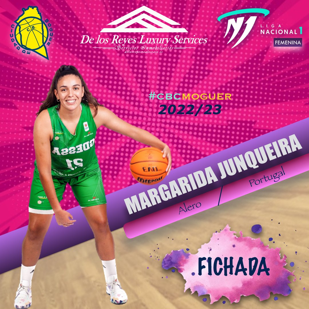 🎙️OFICIAL || BEM-VINDA‼️

Margarida Junqueira, viene para irrumpir con fuerza en la Liga Española, y lo hace de la mano del Club Baloncesto Ciudad de Moguer. 

La jugadora viene a sumar y dar un salto de calidad al equipo moguereño.

💛 Aceptamos el reto 💙
