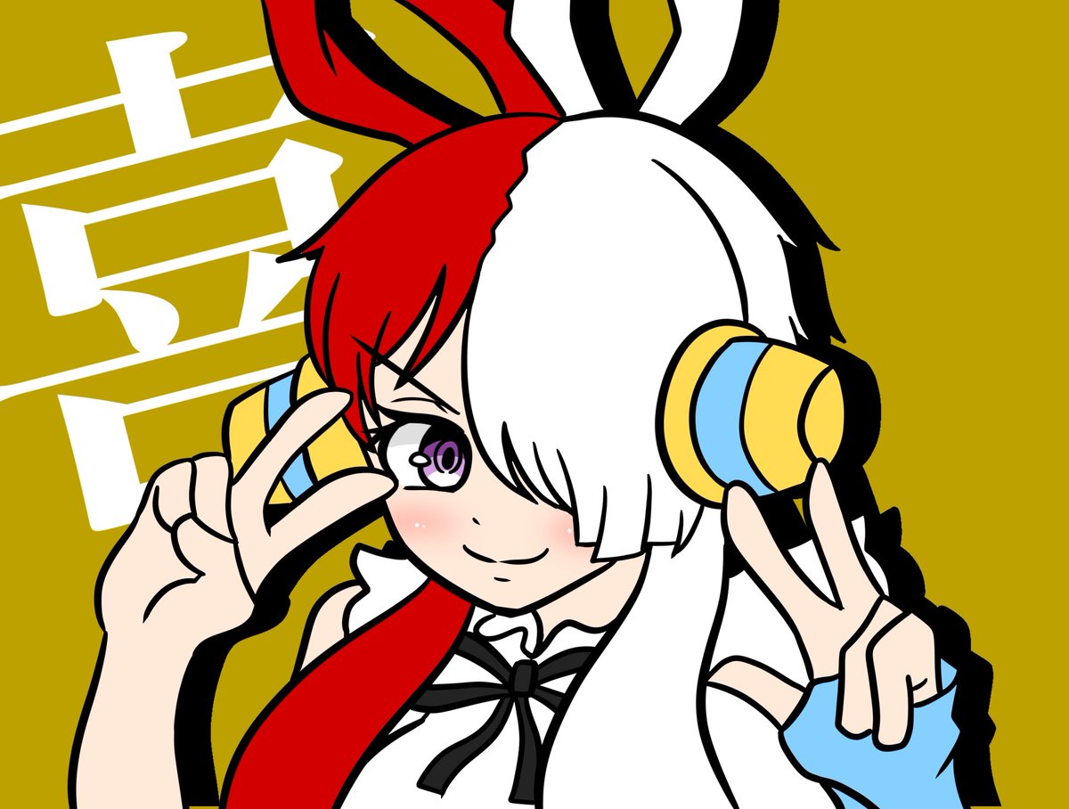 1girl split-color hair red hair solo tears white hair headphones  illustration images