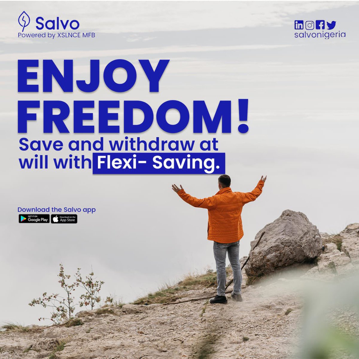 SalvoNigeria's tweet photo. With the Salvo Flexi-Saving plan, you can conveniently keep spare cash for when you need it. Choose freedom! Use Flexi-Saving today.
.
.
#flexisaving #flexisavingsaccount #salvosavinggeng #saveeasy  #nobankcharges #salvosave #financialfreedom #financialliteracy https://t.co/EtQfaeXgAQ