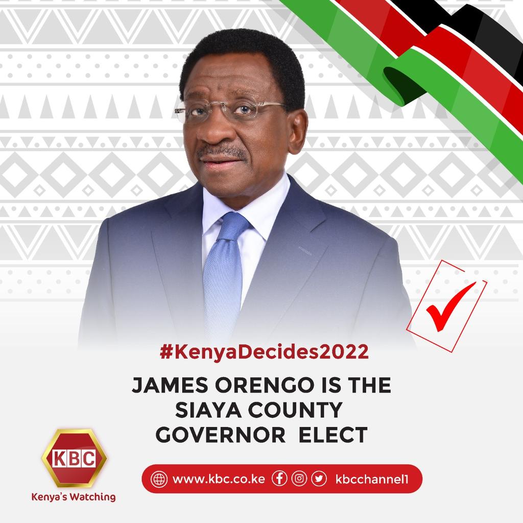 James Orengo Governor elect Siaya County. ^CO
#KenyaDecides2022 
#KenyaYaamua2022