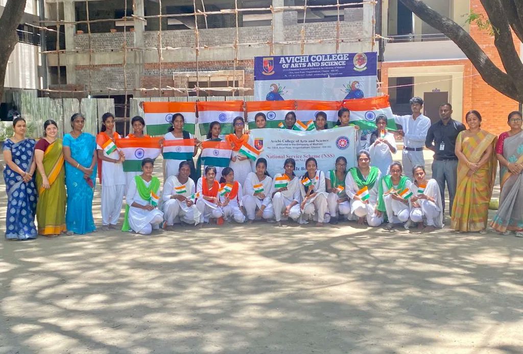avichi_nss's tweet photo. Avichi College of Arts and science Virugumbakkam Chennai-92 NSS Unit 122 has initiated #Hargharthiringa program at the college campus today ( 12/8/22)
@nss_tamilnadu @NssUnom @NSSChennai @nssggsipu_dspsr https://t.co/cXVDDq3iyv