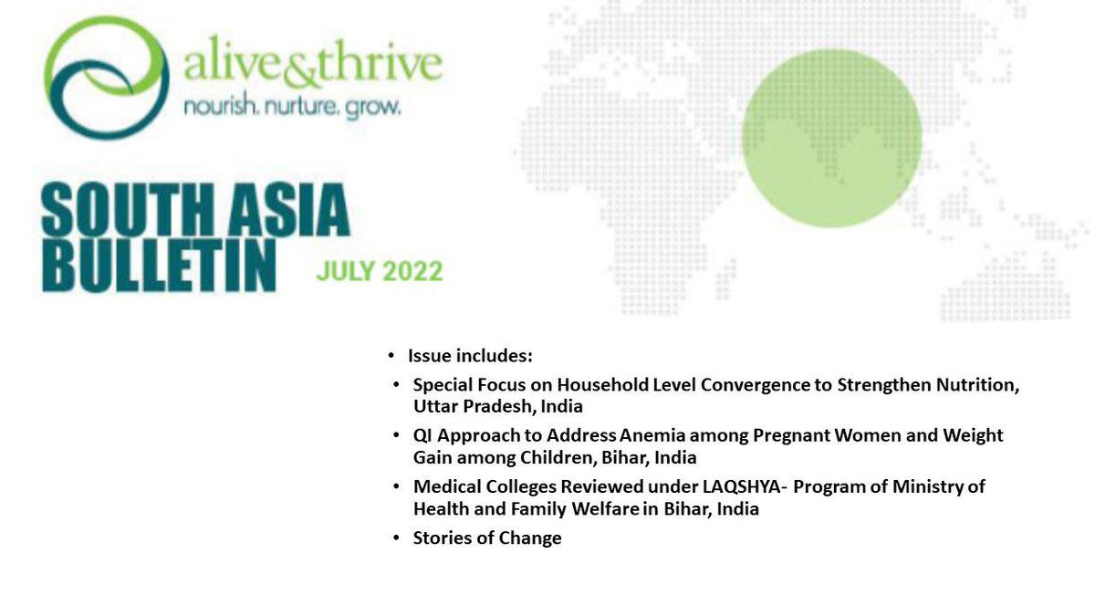 Noveena Swapnabh (@naveenaswapnabh) on Twitter photo 📣📣 Do catch the latest issue of <a href="/aliveandthrive/">Alive & Thrive</a> South Asia update.
Click here: conta.cc/3AitTnq
<a href="/ENNonline/">Emergency Nutrition Network</a> <a href="/nutrigroup_iitb/">Nutrition Group IIT Bombay</a> <a href="/fhisolutions/">FHI Nutrition</a> @nadraf <a href="/MathisenRoger/">Roger Mathisen</a> <a href="/PCI_India_/">PCI India</a> <a href="/FundNutrition/">The Power of Nutrition</a> <a href="/dralokiranjan/">Dr Alok I Ranjan</a> @sandrar4409 📣📣 Do catch the latest issue of <a href="/aliveandthrive/">Alive & Thrive</a> South Asia update.
Click here: conta.cc/3AitTnq
<a href="/ENNonline/">Emergency Nutrition Network</a> <a href="/nutrigroup_iitb/">Nutrition Group IIT Bombay</a> <a href="/fhisolutions/">FHI Nutrition</a> @nadraf <a href="/MathisenRoger/">Roger Mathisen</a> <a href="/PCI_India_/">PCI India</a> <a href="/FundNutrition/">The Power of Nutrition</a> <a href="/dralokiranjan/">Dr Alok I Ranjan</a> @sandrar4409