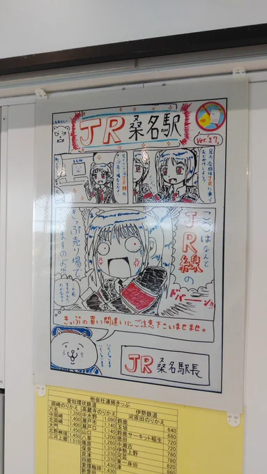 桑名駅に絵の上手い駅員さんが
いらっしゃる模様w 