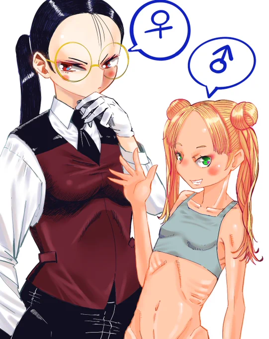 マッチョな執事と女装趣味のおとこの娘
#絵描きさんと繋がりたい 