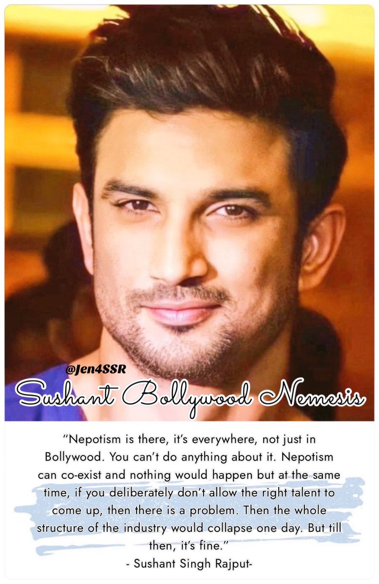 Sushant Bollywood Nemesis 🦾

No camaraderie was shown to SSR by Bollywood so #NoSushantNoBollywood

#BoycottBollywood
#BoycottBollywoodDruggies
#BoycottBollywoodMovies
#BoycottBollywoodFilms 
#boycottbollywoodmafiagangs
#BoycottBollywoodIndustry
#BoycottbollywoodForever