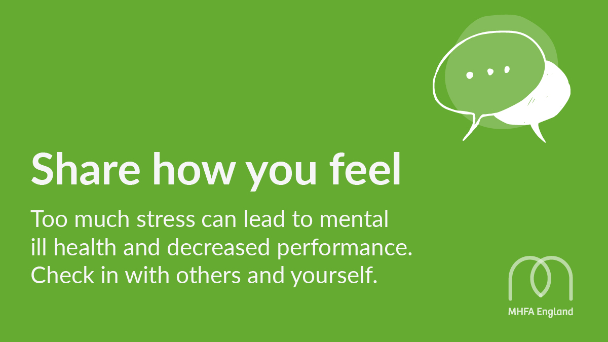 MHFAEngland's tweet photo. We know that too much stress can lead to mental ill health and decreased performance. Our My Whole Self MOT and Talking tips resources can help: https://t.co/PPu0RGwJjh
#MentalHealthFirstAid #MentalHealthBreak #MyWholeSelf #TalkingTips #ShareACuppa #SummerWellbeingWeek https://t.co/jrIOAYxvtZ
