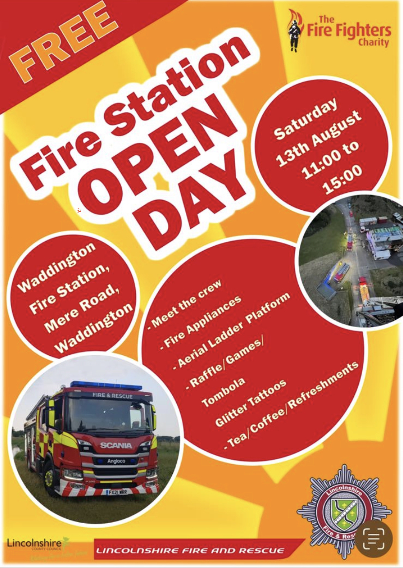 Pop along to Waddington Fire Station this Saturday for our open day! Meet the crew, have a look at our fire appliances and take part in our fun and games for the day.