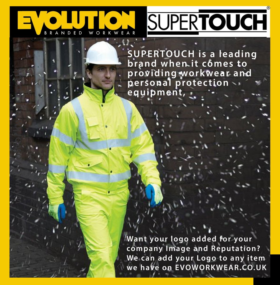 Supertouch is a leading brand when it comes to workwear and PPE. We can supply and add your logo to any item on our website evoworkwear.co.uk - High quality embroidery to brand any workwear item you require. #workwear #work #construction #ppe #groundworks #supertouch