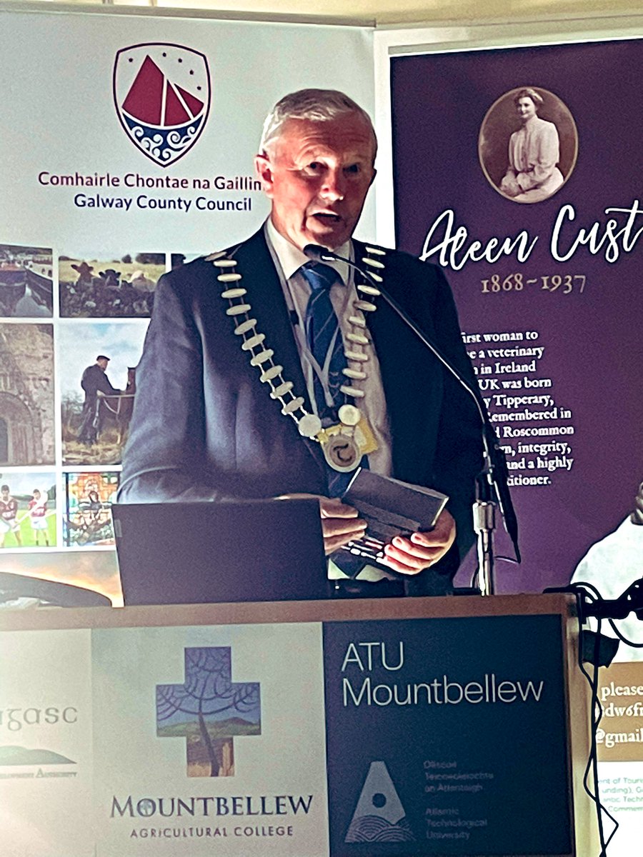 OFlynnATU's tweet photo. Brilliant to see so much collaborative support from neighbouring counties @GalwayCoCo @roscommoncoco @TipperaryCoCo for the #AleenCust #FirstFemaleVet #Heritage conference today @AMountbellew 🙌🏻 https://t.co/CHs9qoKsWj