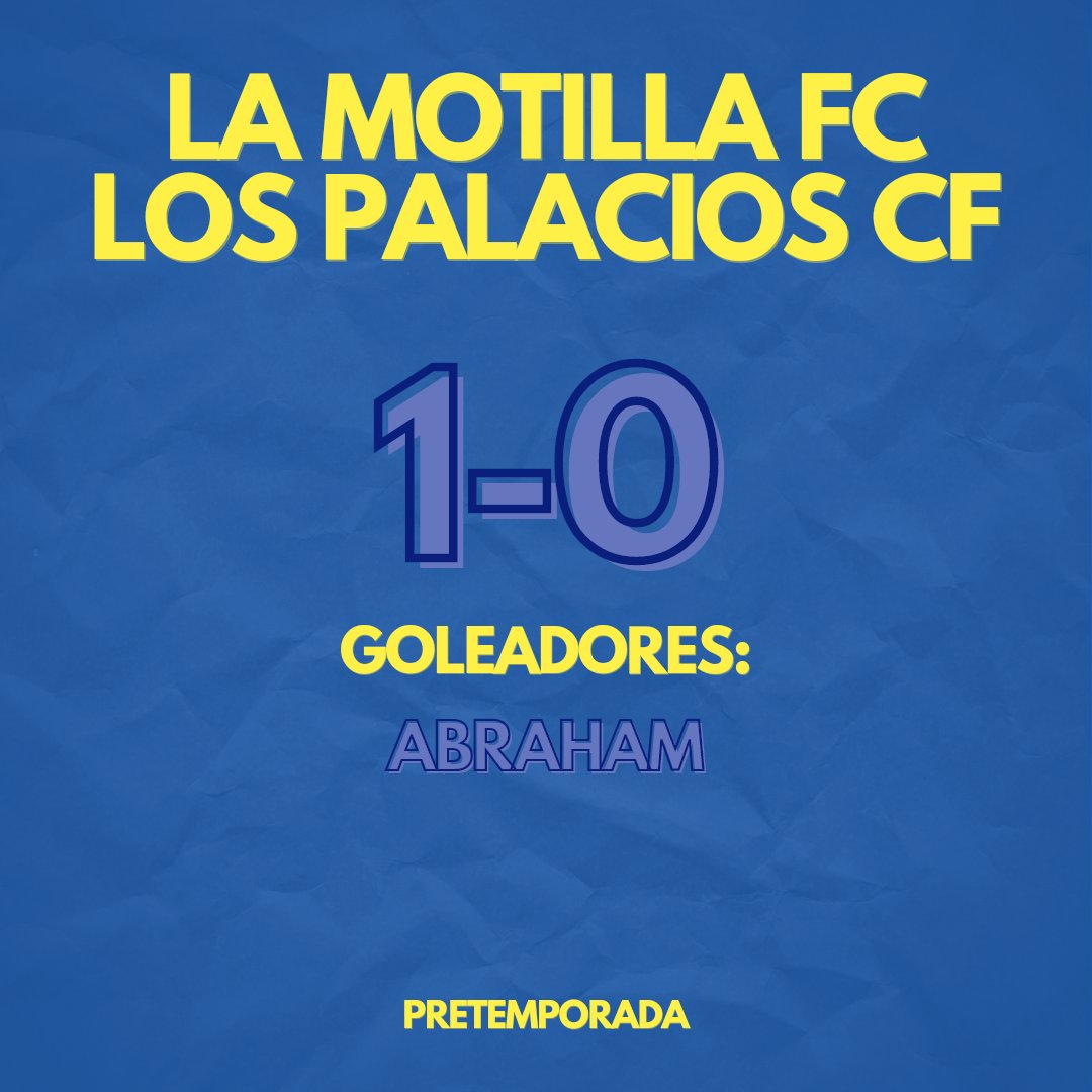 LaMotillaFC1994's tweet photo. ¡SALDAMOS CON VICTORIA LA PRIMERA PRUEBA DE PRETEMPORADA 💛!
Un cabezazo de Abraham tras un centro medido de Diego Jiménez desequilibró el marcador de forma definitiva.
#ForzaMotilla 💛💙✈️ https://t.co/qT32v0S2mu
