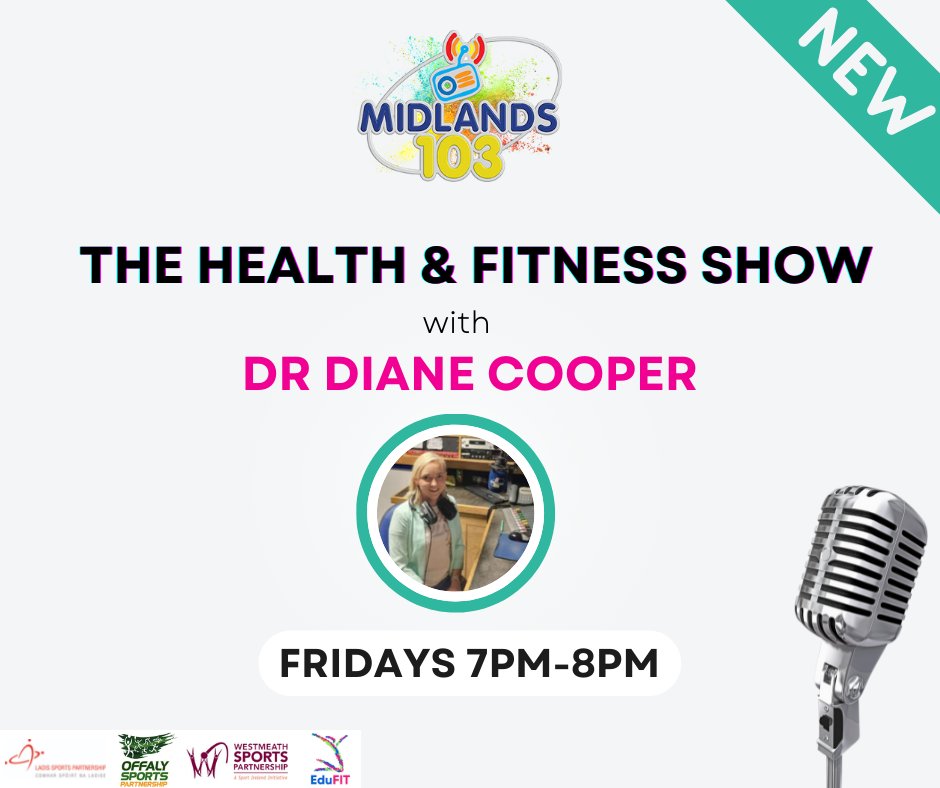 Tune in to @Midlands103 @ 7pm to listen to the second episode of the Health & Fitness show with @DrDianeCooper
 
Listen live here: midlands103.com/player/ 

Listen back here: midlands103.com/podcasts/the-h… 

Stay tuned! 📻
#healthandfitness #feelgoodradio #midlands103 #dianecooper