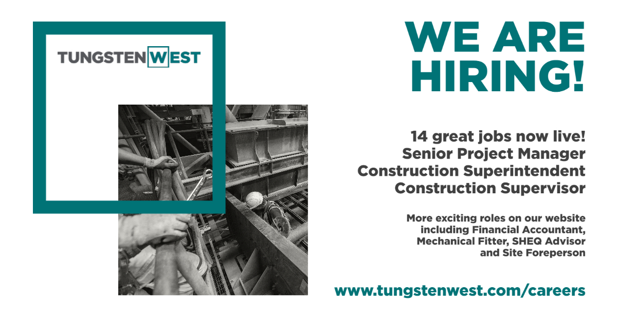 14 exciting #jobs are now live on our website as we search for amazing people to help us bring the world-class #HemerdonMine back into production during 2023 tungstenwest.com/vacancies #mining #plymouth #recruitment <a href="/CMA_Minerals/">Critical Minerals Association (UK)</a> <a href="/buildplymouth/">Building Plymouth</a> <a href="/WIM_UK/">Women in Mining UK</a> <a href="/BritGeoSurvey/">British Geological Survey</a> <a href="/JCPinPlymouth/">JCP in Plymouth</a>