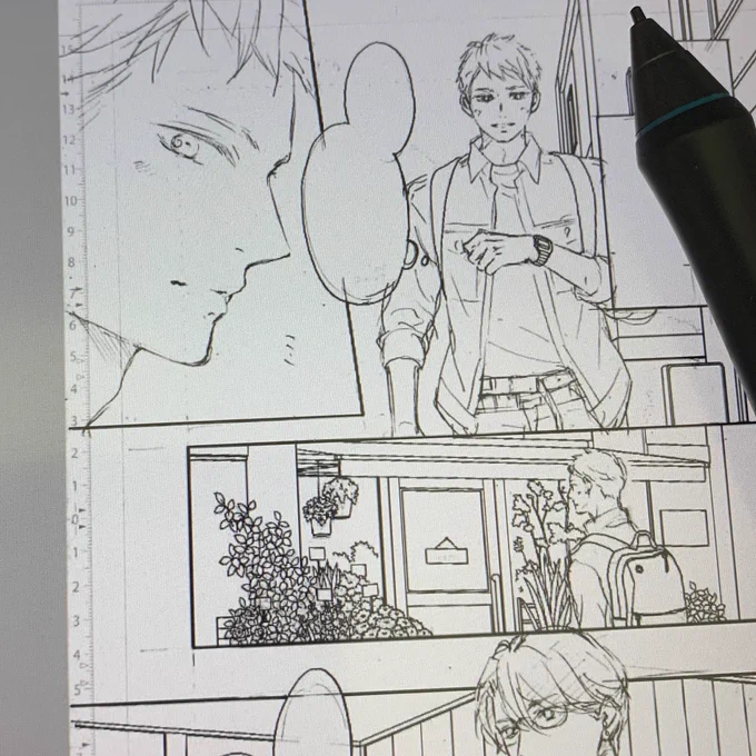 今日はネコ×ネコ12P小冊子の作業をしてました^ ^式から更に数年後、お互い30代になった2人の生活…髪短くしちゃった〜描くの楽しい✨ 