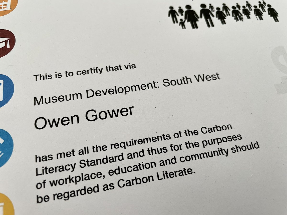 owentg's tweet image. Meant to post about this ages ago, but I’m pleased to have been certified Carbon Literate and would thoroughly recommend the training to anyone. There are so many ways museums can play a part in combating the climate emergency.

#CarbonLiteracy #CLMuseums #RootsAndBranches