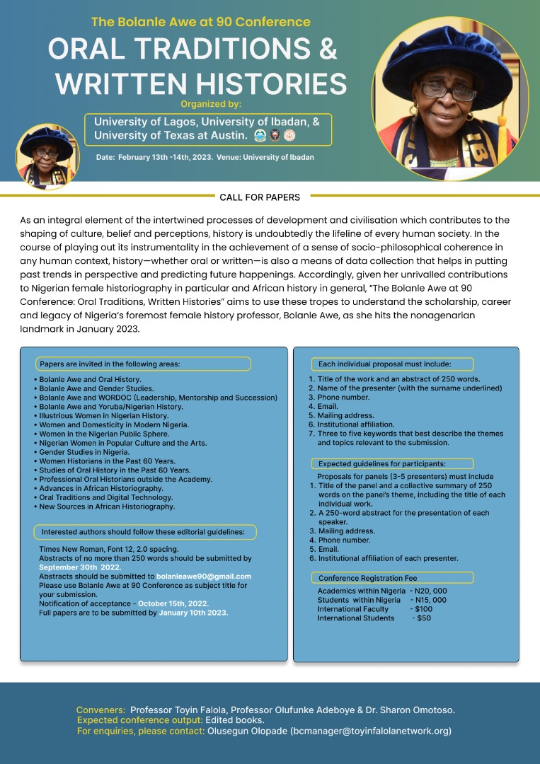 Call For Papers - Bolanle Awe <a href="/90/">90</a> - mailchi.mp/feministafrica…