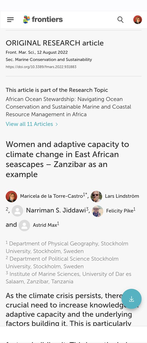 Women and adaptive capacity in seascapes! Happy Friday ;) frontiersin.org/articles/10.33… @Seagrass_WSA @sthlmresilience @Stockholm_Uni @LandscapeSthlm @CGIARgender @Genderaquafish @WiMSnetwork @wiomsa @ESG_SDG @BalticSeaFuture #isbw14 @SeaAroundUs @TBTInetwork @Ambio_Journal @PaN_BES