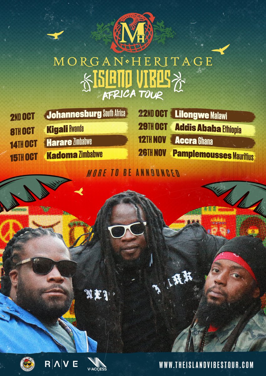 NYB_LIVE's tweet photo. We in Africa have always cried for a properly structured Africa tour - not just a stop - and here we have it. Morgan Heritage leading the way with the Island Vibes Africa Tour #IVAT
https://t.co/hr3yNBAE7H https://t.co/8Dxbd5gcpp