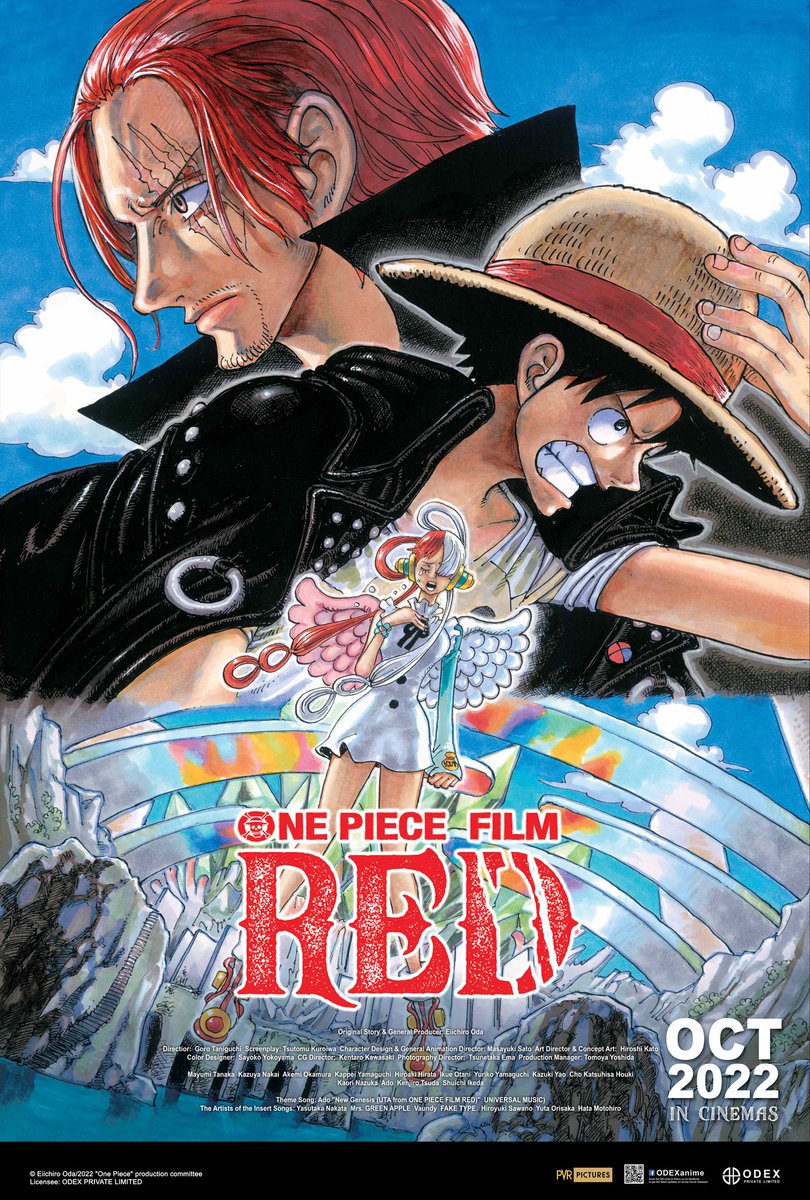 "ONE PIECE FILM RED" - New Poster by PVR Pictures!!!

PVR Pictures &amp; ODEX will release "One Piece Film Red" in India in October 2022.
#ONEPIECE #FILMRED