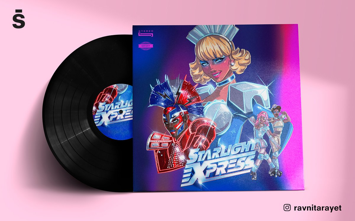 substrakt's tweet photo. Starlight Express, by Ravnita Rayet.

With her love for neon and the retro vapourware style, there wasn’t a piece of musical theatre that better suited Ravnita. The character design and colour palette was inspired by the 90s anime aesthetic 🌟

#MakeArtNotMerch https://t.co/QvNgL6EYIG