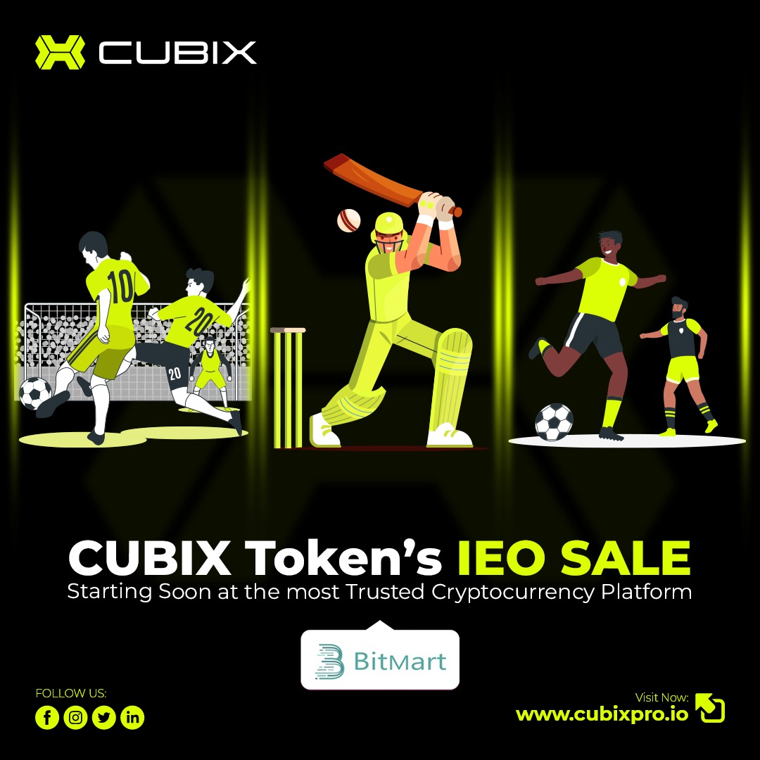 This is huge! 
We are thrilled to announce our partnership with <a href="/BitMartExchange/">BitMart</a>

#IEO sale starting soon!

Don't miss the private sale, it's live, email us: hi@cubixpro.io 

Bunch of news are on the way! Follow us for further announcements.

#cubixpro #blockchain #GameFi #crypto