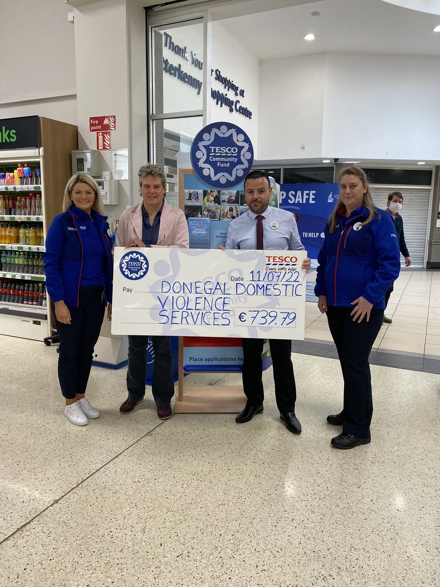 DonegalDv's tweet photo. Thanks to @TescoIrl for all their help and support #Donegal . If you need us call 1800 262677 for information or support https://t.co/b9cFUuzhfZ