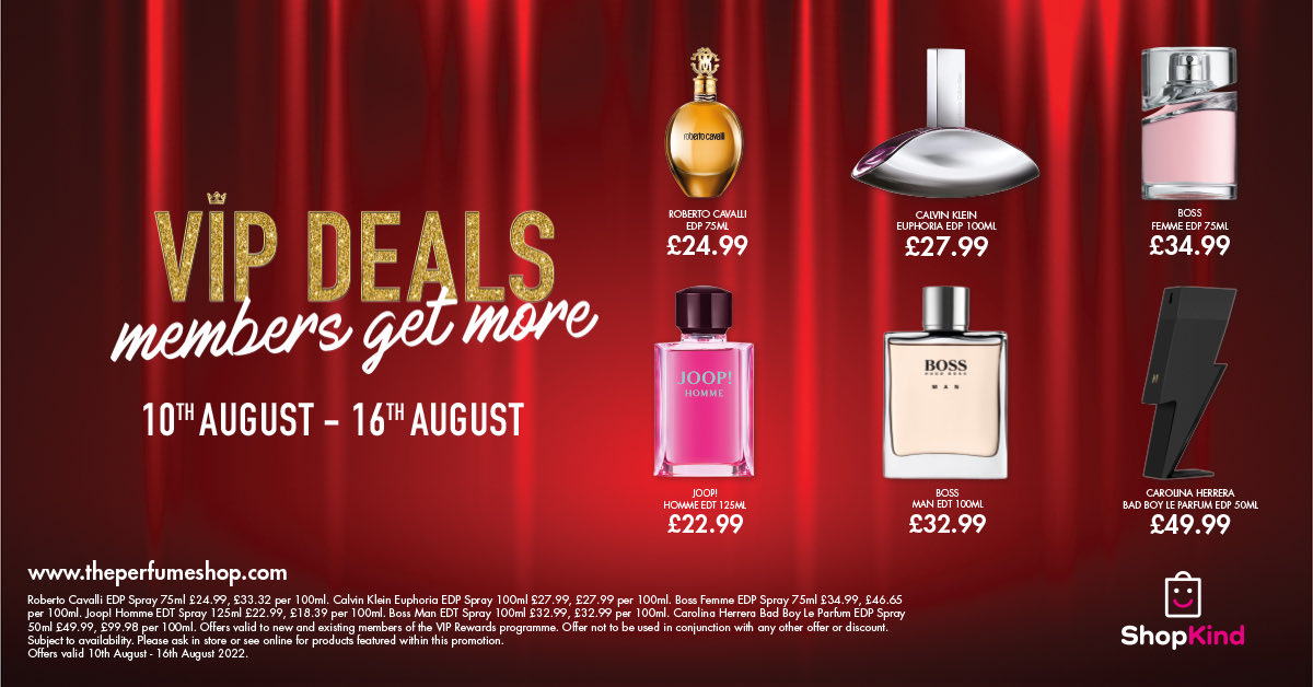 Our VIP Deals of the Week ‼️ Bring your card in store to get these amazing discounts or sign up for a VIP card FREE today 🪪 😍 Hurry ends on the 16th of August don't miss out! #perfume #theperfumeshop #fragrancelovers
