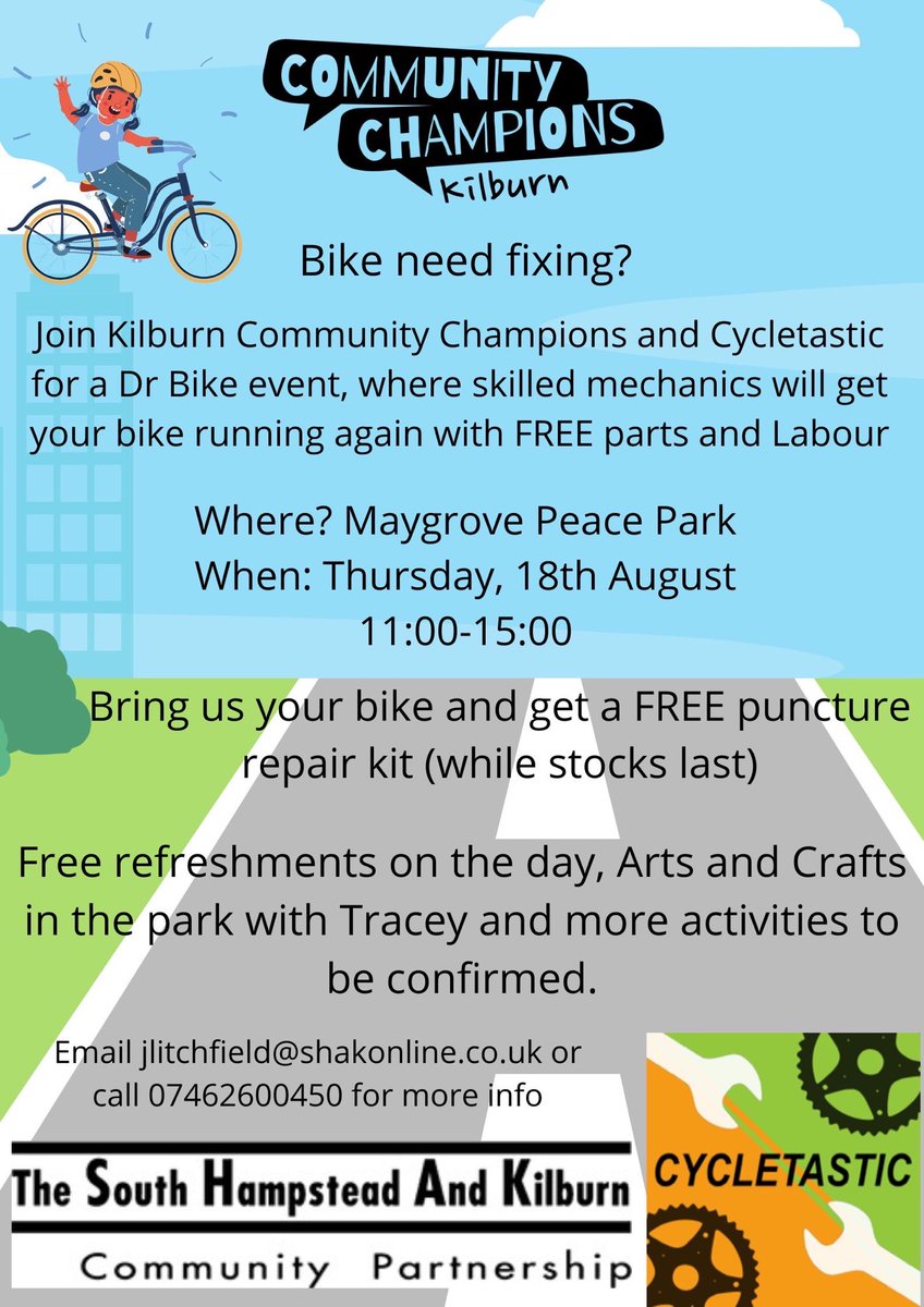 Tracey Shackle (@fg_tracey) on Twitter photo Come visit this #communitychampions event <a href="/MaygrovePeaceP1/">Maygrove Peace Park</a> <a href="/LifeInKilburn/">Life In Kilburn</a> <a href="/WHampsteadLife/">West Hampstead Life</a> <a href="/Sidingscc/">Sidings Community Ct</a> <a href="/w_hub/">WHampFoodHub</a> <a href="/Ariana2kilburn/">Ariana 2 Kilburn</a> ❤️🌞🚴🏻🚴♀️<a href="/camdencyclists/">Camden Cyclists</a> Come visit this #communitychampions event <a href="/MaygrovePeaceP1/">Maygrove Peace Park</a> <a href="/LifeInKilburn/">Life In Kilburn</a> <a href="/WHampsteadLife/">West Hampstead Life</a> <a href="/Sidingscc/">Sidings Community Ct</a> <a href="/w_hub/">WHampFoodHub</a> <a href="/Ariana2kilburn/">Ariana 2 Kilburn</a> ❤️🌞🚴🏻🚴♀️<a href="/camdencyclists/">Camden Cyclists</a>