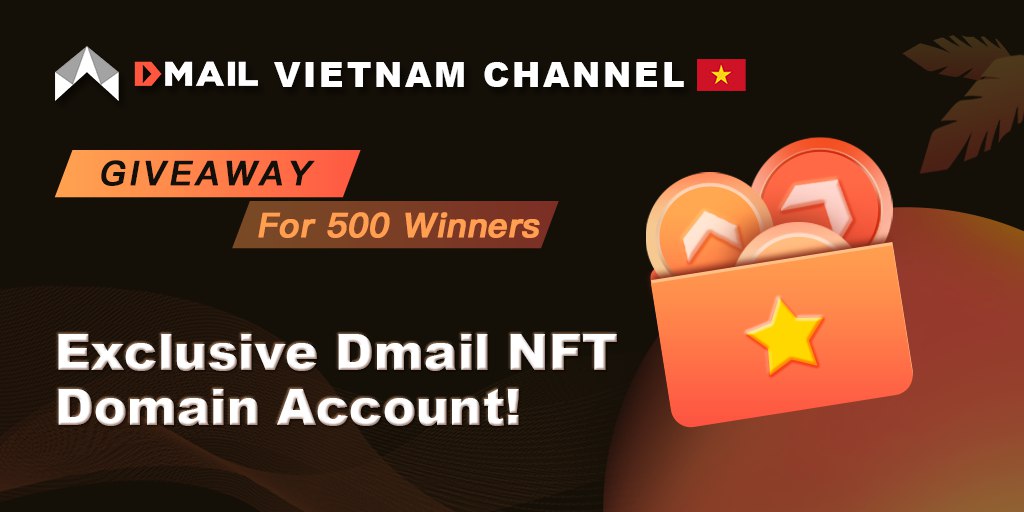 🎉🎉Chào mừng đến với cộng đồng Dmail Việt Nam

🎁Hơn 500 phần thưởng Airdrop tài khoản miền NFT miễn phí!

🤤Quà tặng tài khoản miền NFT độc quyền lên tới 199,9 USDT!

Hãy điền vào gleam này ngay: gleam.io/c19K8/exclusiv… 🥳🥳