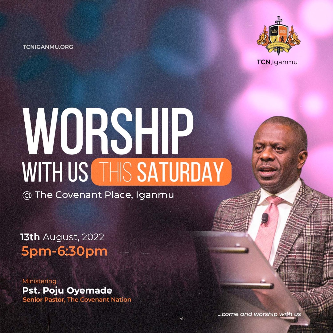 We had a great time last Saturday as we sat at the feet of the set man as he rightly divided the word of truth.
Well it’s on again tomorrow by 5 pm at the Covenant Place, Iganmu.
Remember to bring someone along for the experience.
God bless you and see you there.

#TCNIganmu