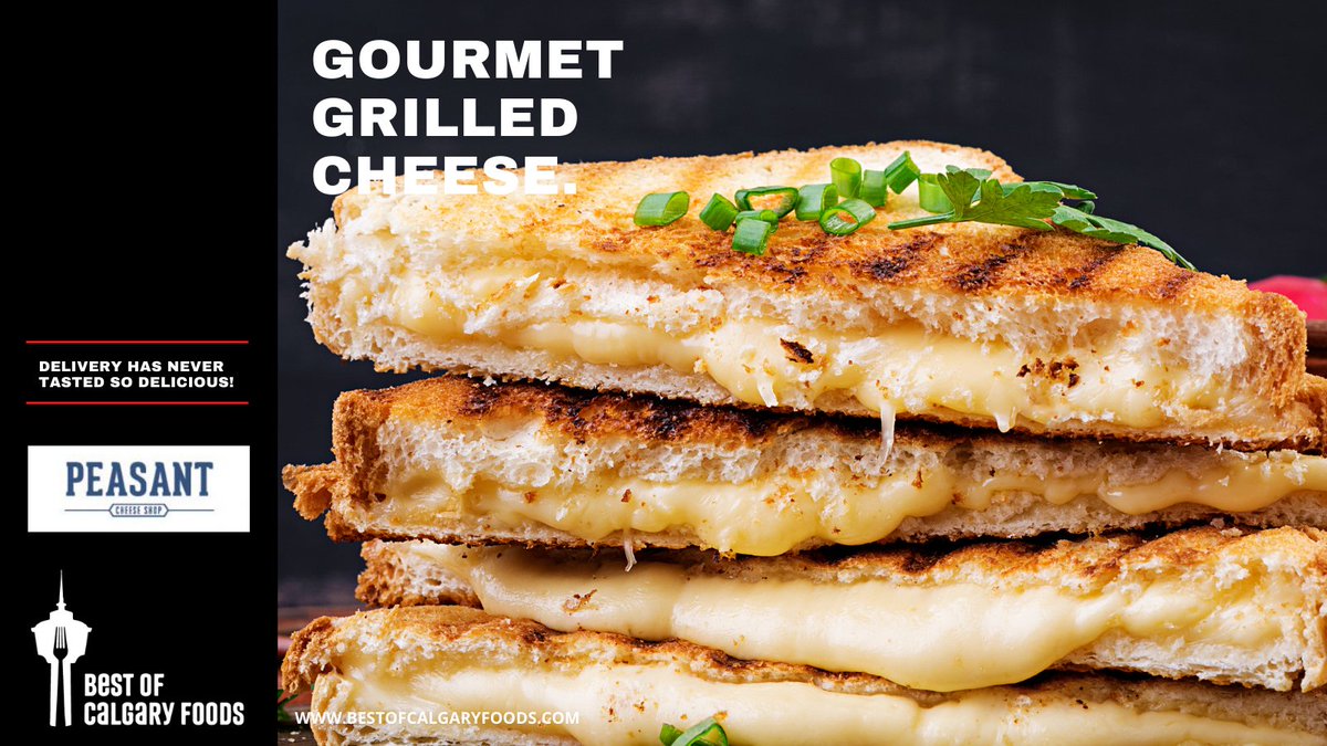 Let's get melty! Peasant Cheese Shop's gourmet cheese selection will make you grilled cheese royalty. Get creative and try different ingredients like Camembert, green apple, and prosciutto.

Available for delivery through Best of Calgary Foods.

Shop at bestofcalgaryfoods.com